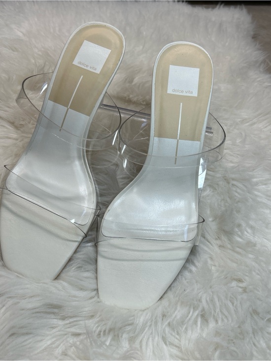 Dolce Vita Shoes - Dolce Vita White Mule Sandals with Clear Straps